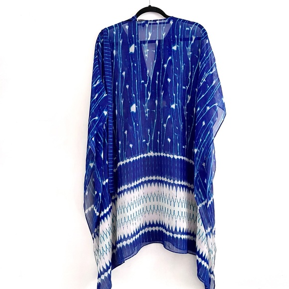 BCBGMaxAzria Swim Bcbgmaxazria Caftan S Swim Cover Up Tie Dye Waist